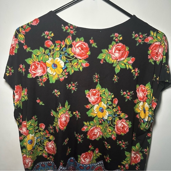 Johnny Was The Janie Favorite Dolman Artsy V-Neck Floral Tee Art To Wear Top Lg - Picture 12 of 14